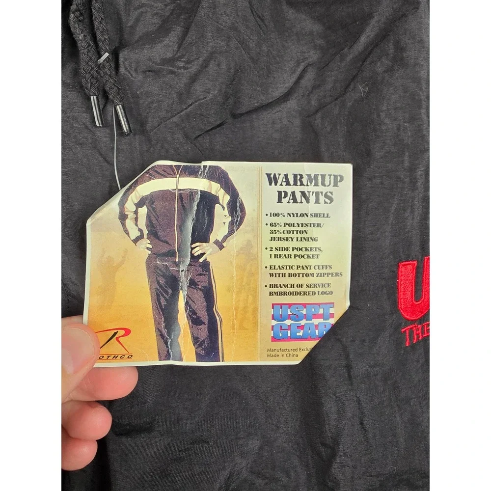 Rothco USMC Marines Tracksuit Men M Black Red Warmup Jacket & Pants Military